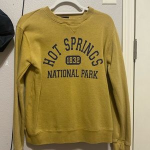 hot springs national park sweatshirt yellow/navy women's small